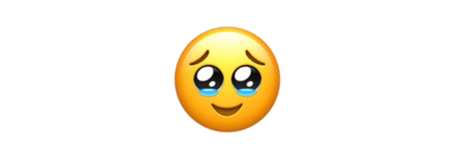 Face holding back tears Ios emoji