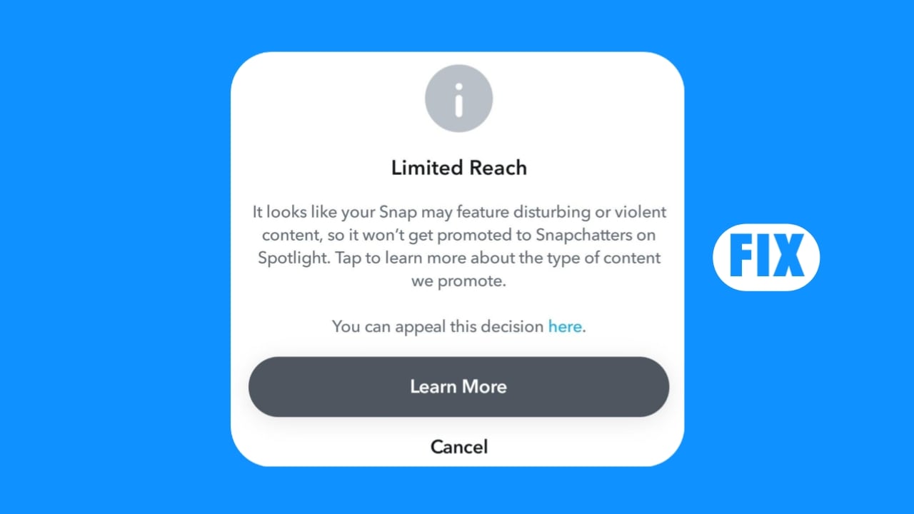 Steps to fix - Snapchat spotlight limited reach