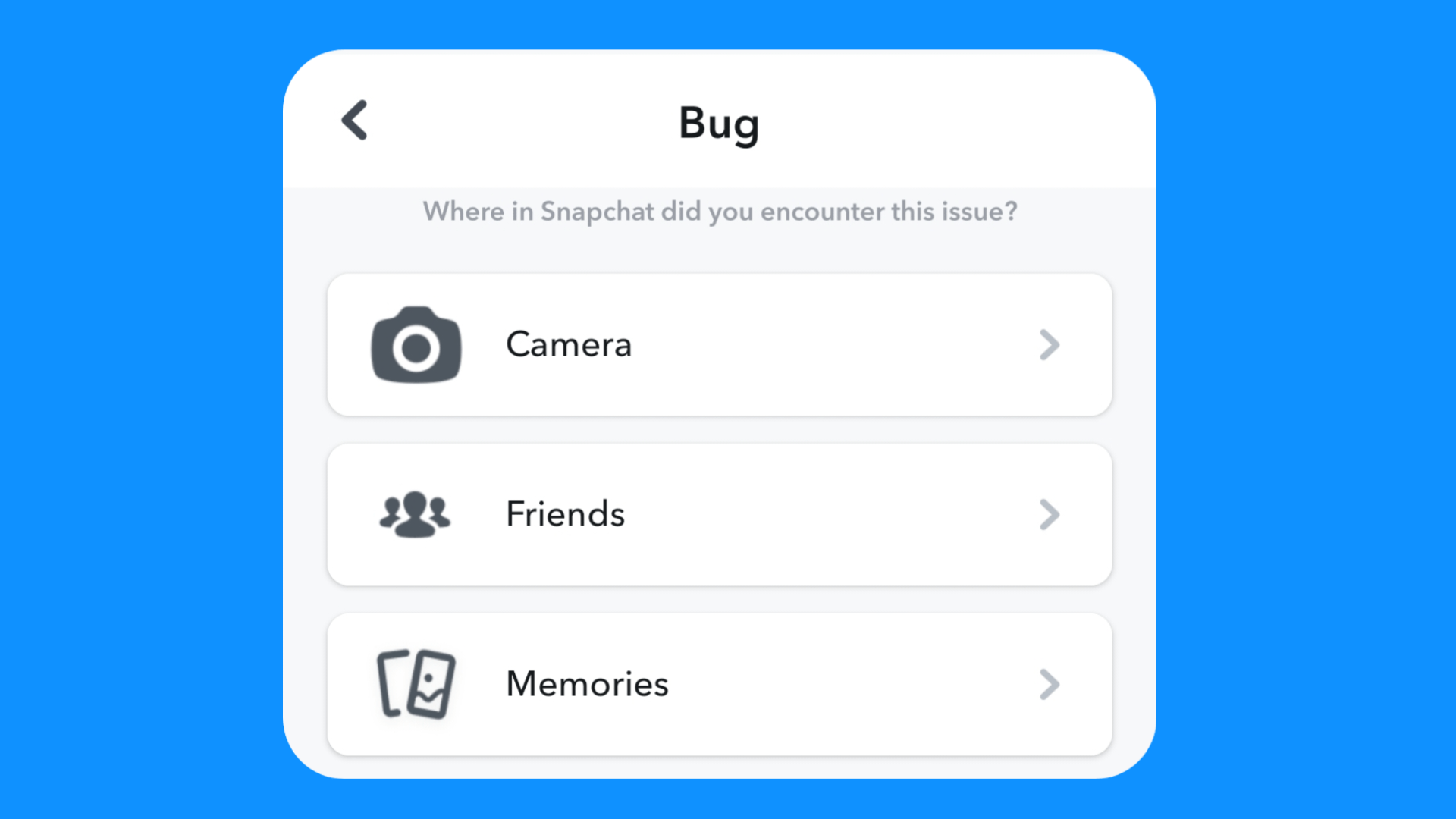 Report Bug to Snapchat