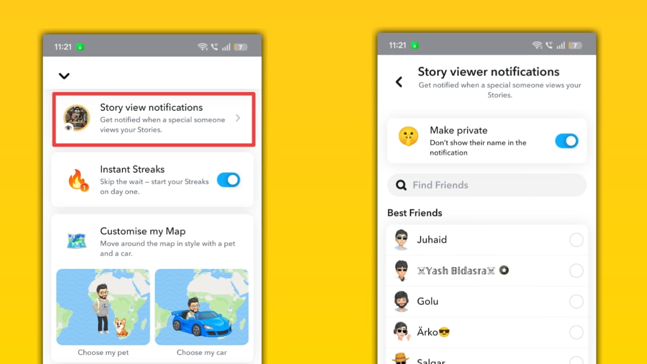 Story view notifications