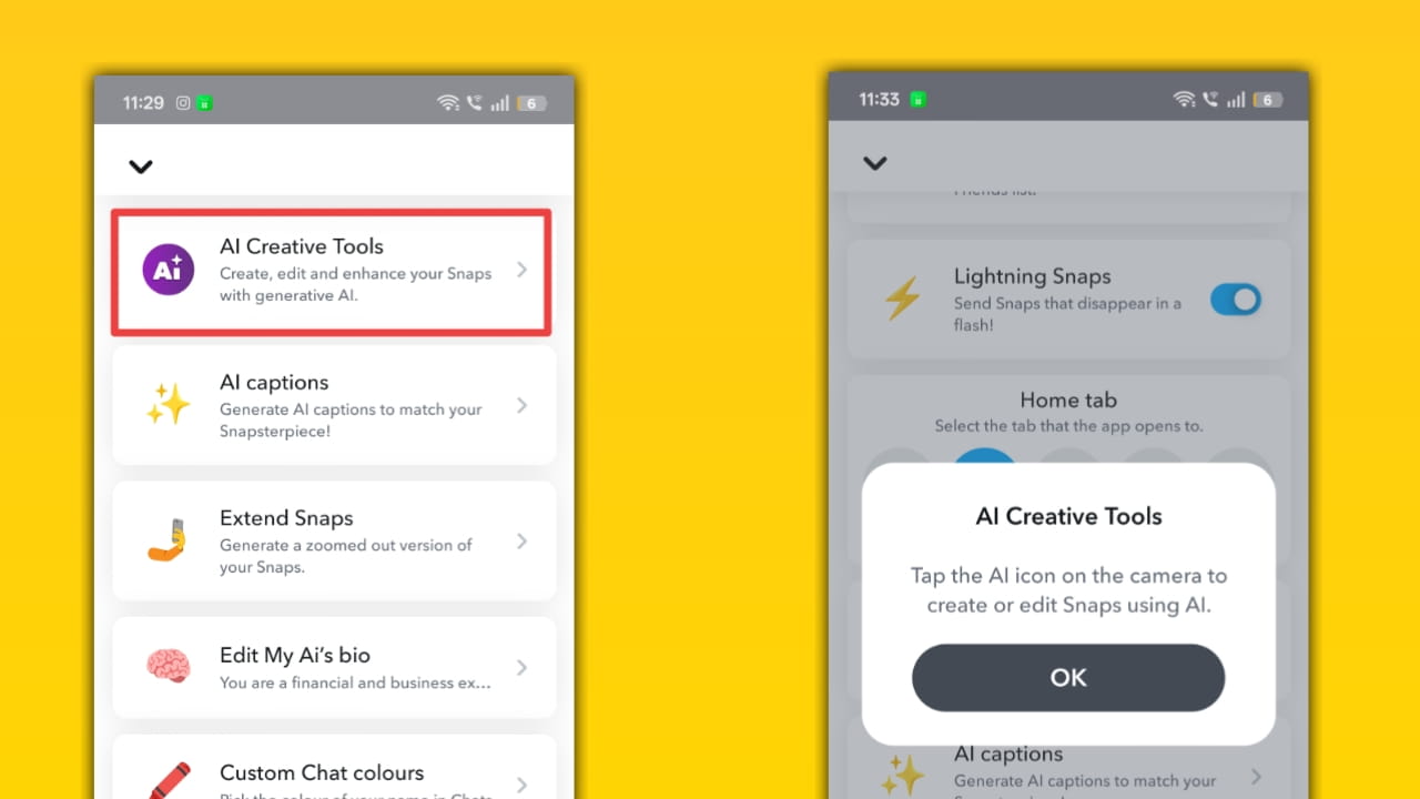AI creative Tools (AI Snaps)