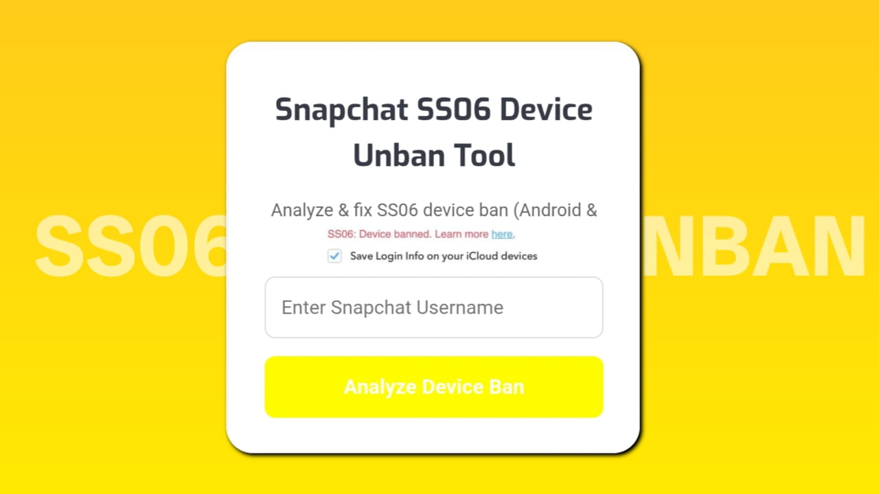 Snapchat SS06 Device Unban