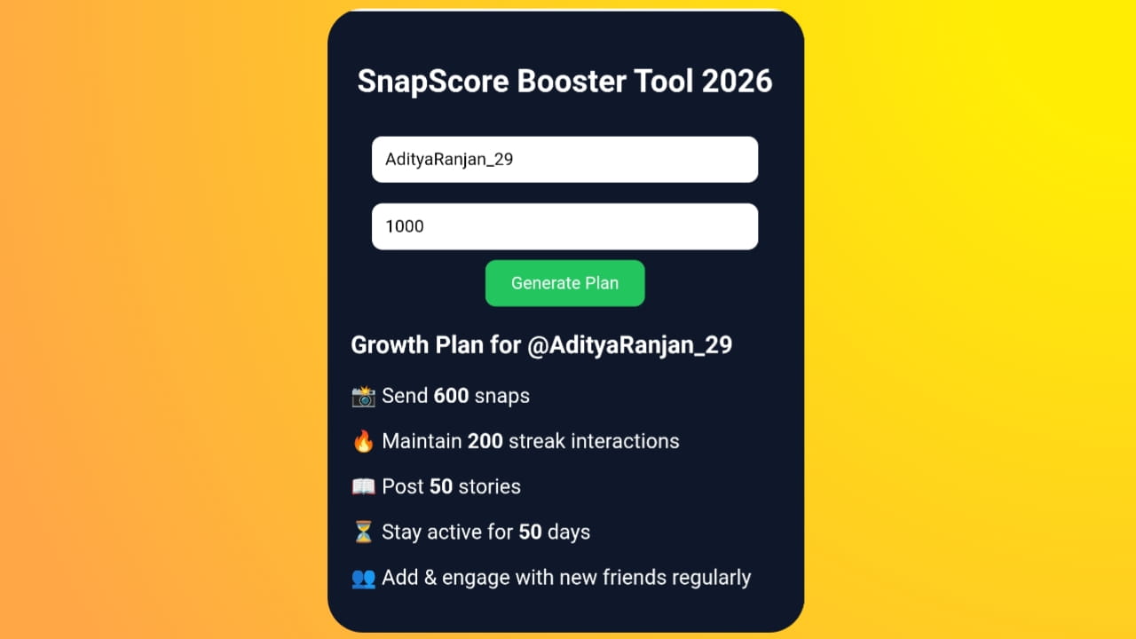 How Snapscore Booster Tool Calculates & Gives a Plan