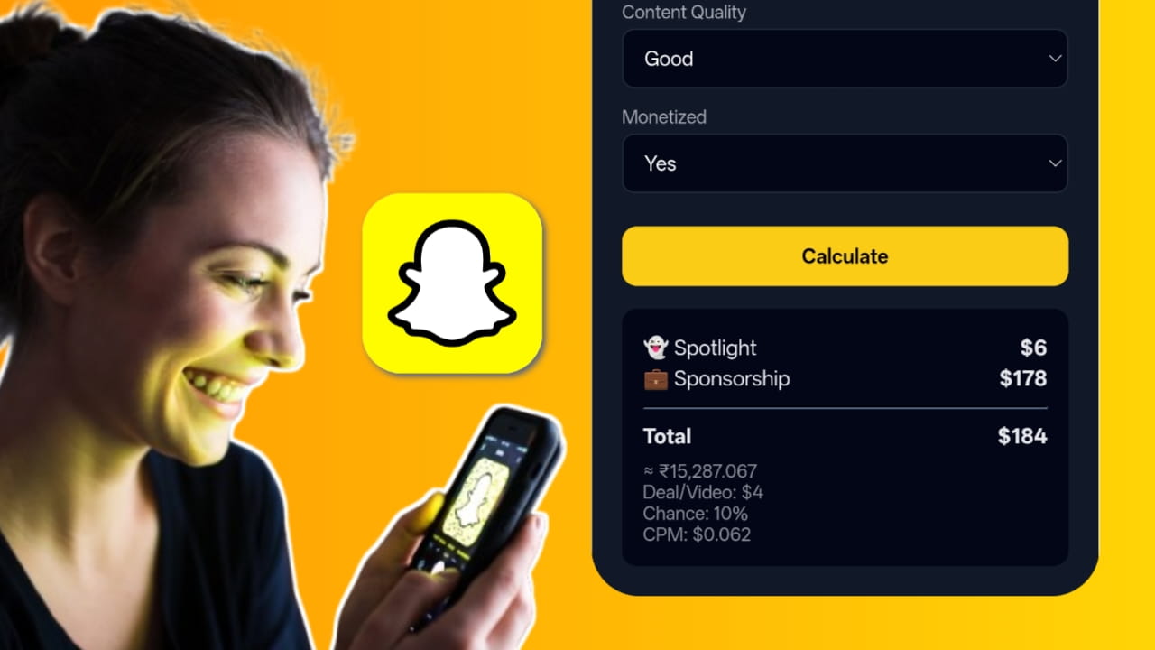 Snapchat Earning Calculator | Snapchat content Creator Income Calculator