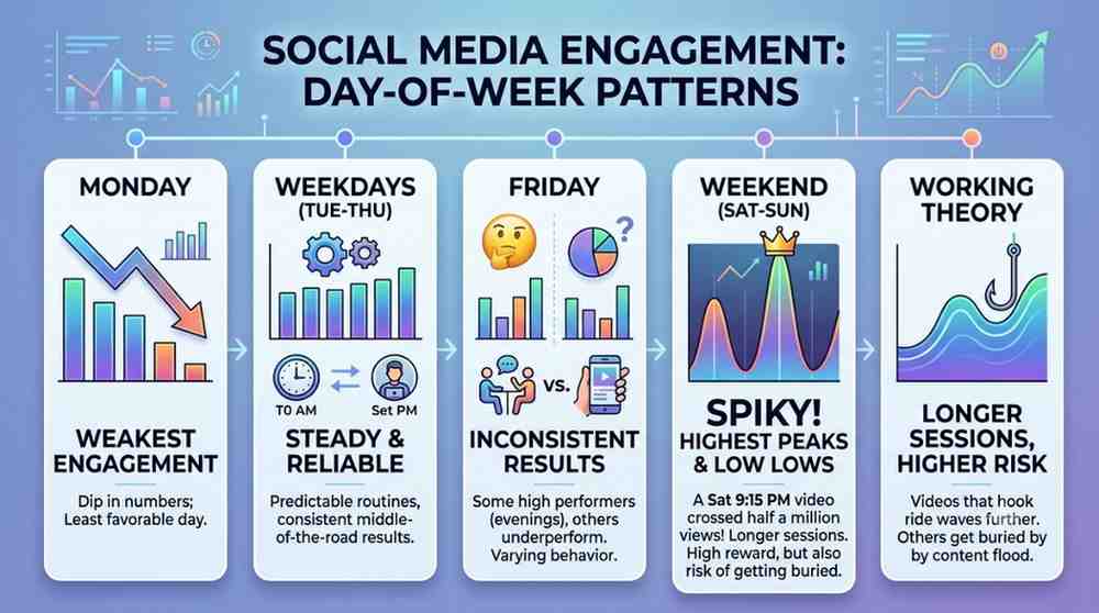 Day-of-Week Patterns for snapchat spotlight